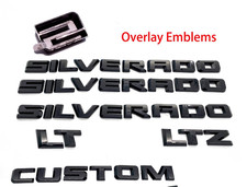 Gloss Black Overlay Emblem Fit 2019-2026 Chevrolet Silverado 1500 Lt