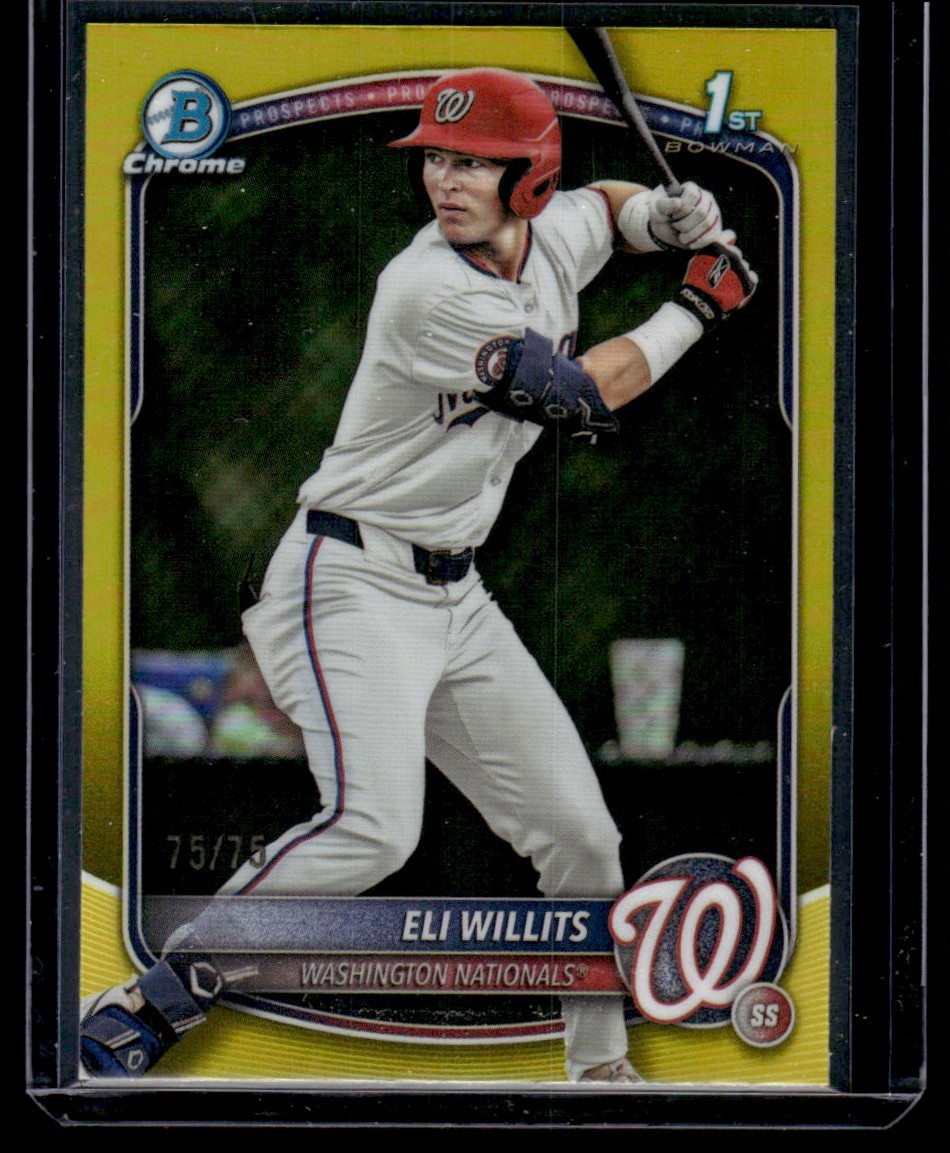 ELI WILLITS 2025 BOWMAN DRAFT CHROME #BDC-1 YELLOW REFRACTOR 75/75