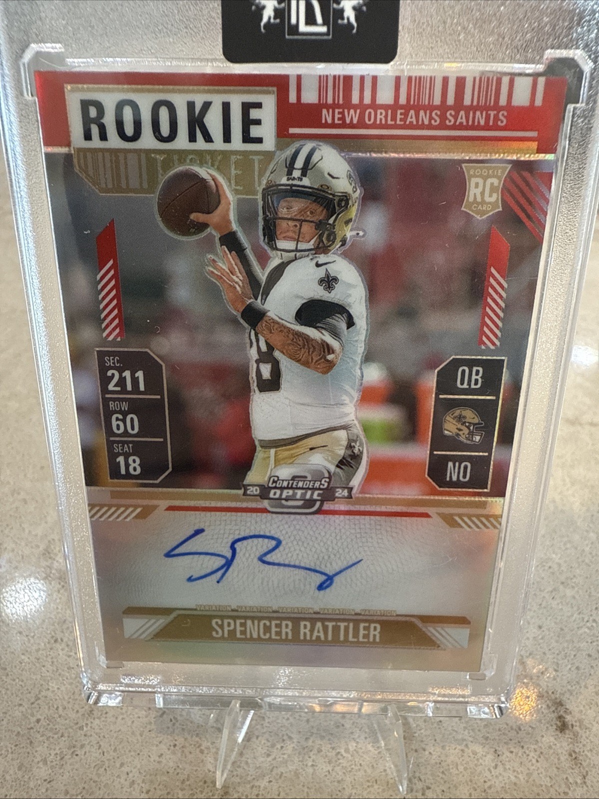 2024 Contenders Optic Spencer Rattler Red /99 Variation Rookie Ticket Auto RPS