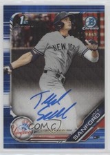 2019 Bowman Draft Chrome Pick Blue Wave Refractor 5/150 Jake Sanford Auto 01wi