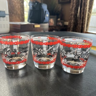 3 Vintage  Write Your Name  3 1/2  Highball Glasses. Scotch, Bourbon, Rye-
