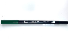 TOMBOW ABT 249 MARKER HUNTER GREEN JAPAN DUAL TIP BRUSH PEN ART MARKER FINE TIP
