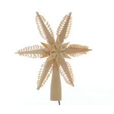 Christmas Tree Tip El. Illuminated Middle With Wooden Star both Sides 7 7/8x7