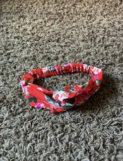 Red Floral Elasticated Headband for Women Hair Accessory