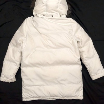 BURBERRY BLACK LABEL Down Jacket Nova Check White Fox Fur Size M