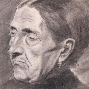Portret kobiety Portret Studium Realizm niepodpisany rysunek węglem około 1900 roku