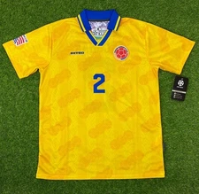Colombia Camisa Amarilla de Replica de Futbol Retro, 1994 Limited Edition Size L
