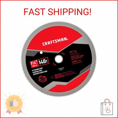 CRAFTSMAN 7-1/4 Inch 140 Tooth Fine Finish Carbon Circular Saw Blade for Plywood