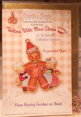 Brooke's Books Teatime W/ Mrs. Claus Ornament Kit-Elf Babies -Gingerbread Friend