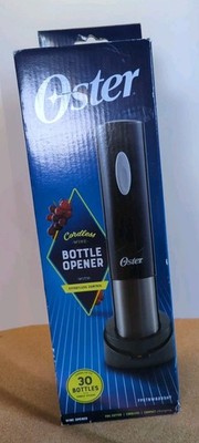 Oster Cordless Electric Wine Bottle Opener w/Foil Cutter FPSTBW8225HT Black