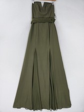 White by Vera Wang Dress Womens 2 Olive Green Strapless Formal Evening Gown NEW