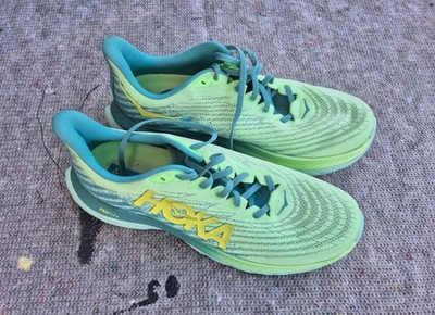 Hoka One One Mach 5 Laufschuhe, grün/orange, Größe 46 / 11.5, 20 km Laufleistung