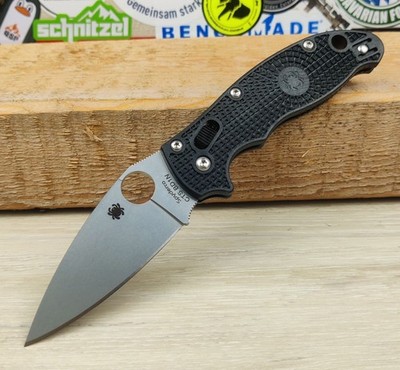 Spyderco Messer Manix 2 Black FRCP Plain Edge CTS BD-1N Stahl Ball Bearing Lock