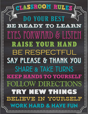 Chalkboard Brights Classroom Rules Chart 7565 
