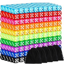500 Pieces Colored Dice Set 12mm 6 Sided Bulk Dice with 5 Pieces Drawstring P