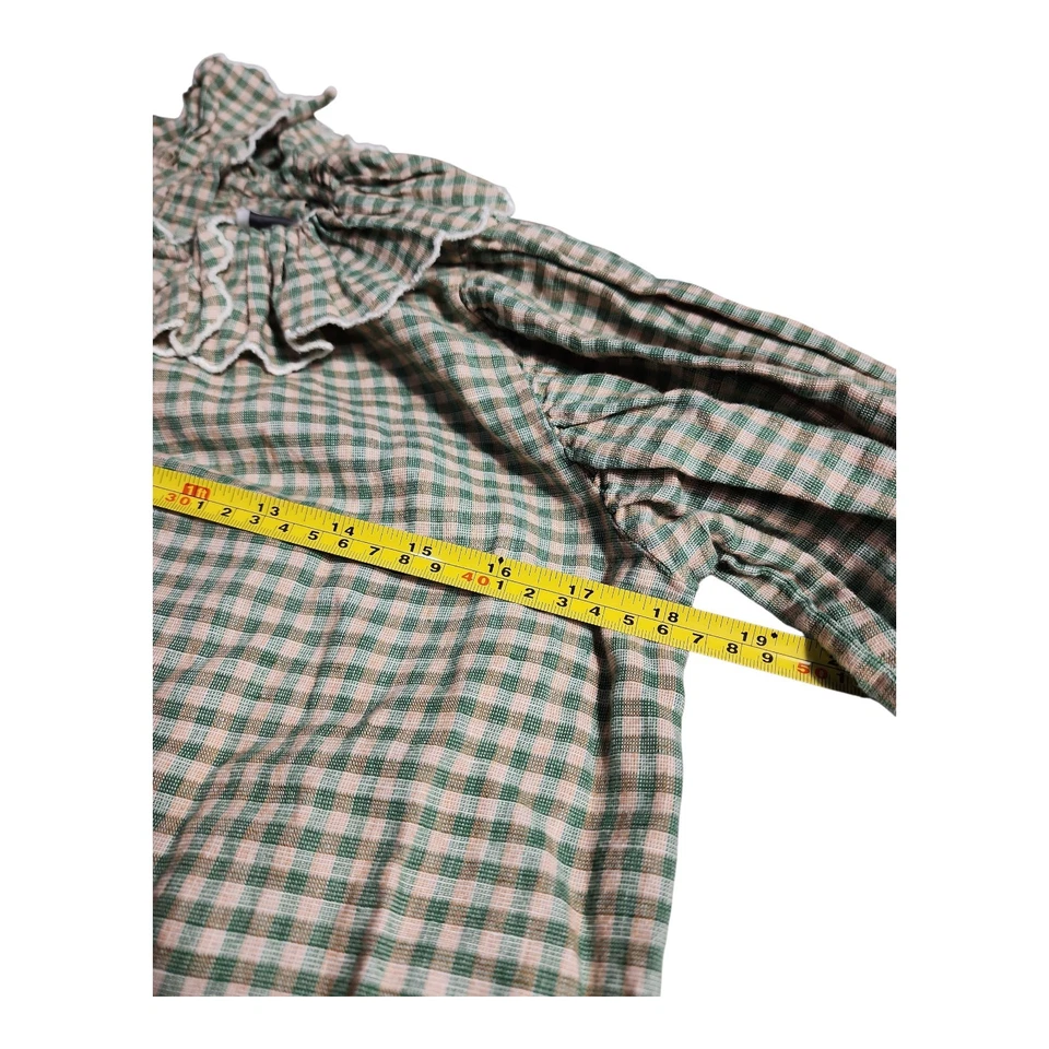 Blusa Bebe Orgánica Elsa Guinga Niña 8 Cuello Volantes Algodón Orgánico y Lino Foto 3 de 4