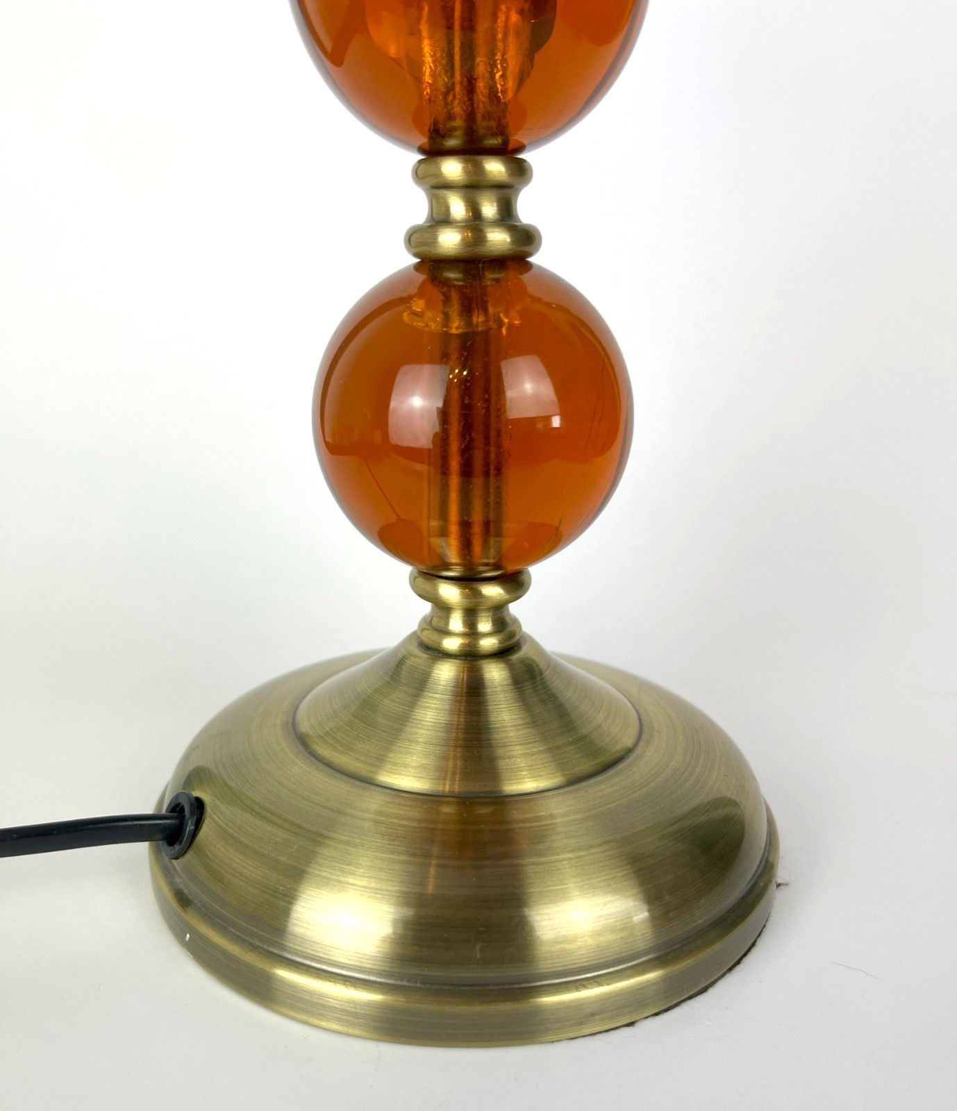 Amber Sphere Table Lamp Antique Brass Effect Contemporary Retro Style Working image 8
