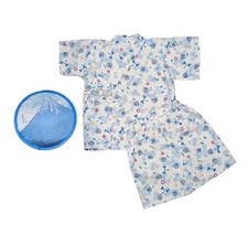 Made in Japan Boys Jinbei Set 95 US 3T Blue Dragonfly w/ New Fan Used
