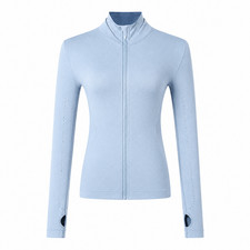 Women  s Slim Fit Full Zip Sports Jacket Long Sleeve Yoga Running Activewear