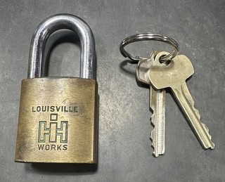Old IH International Harvester lock & Key Louisville Works Ky Kentucky L#J56