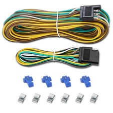 25Ft 4 Pin Trailer Wiring Harness Extension Kit 4-Way Flat Plug 5-Wire Male