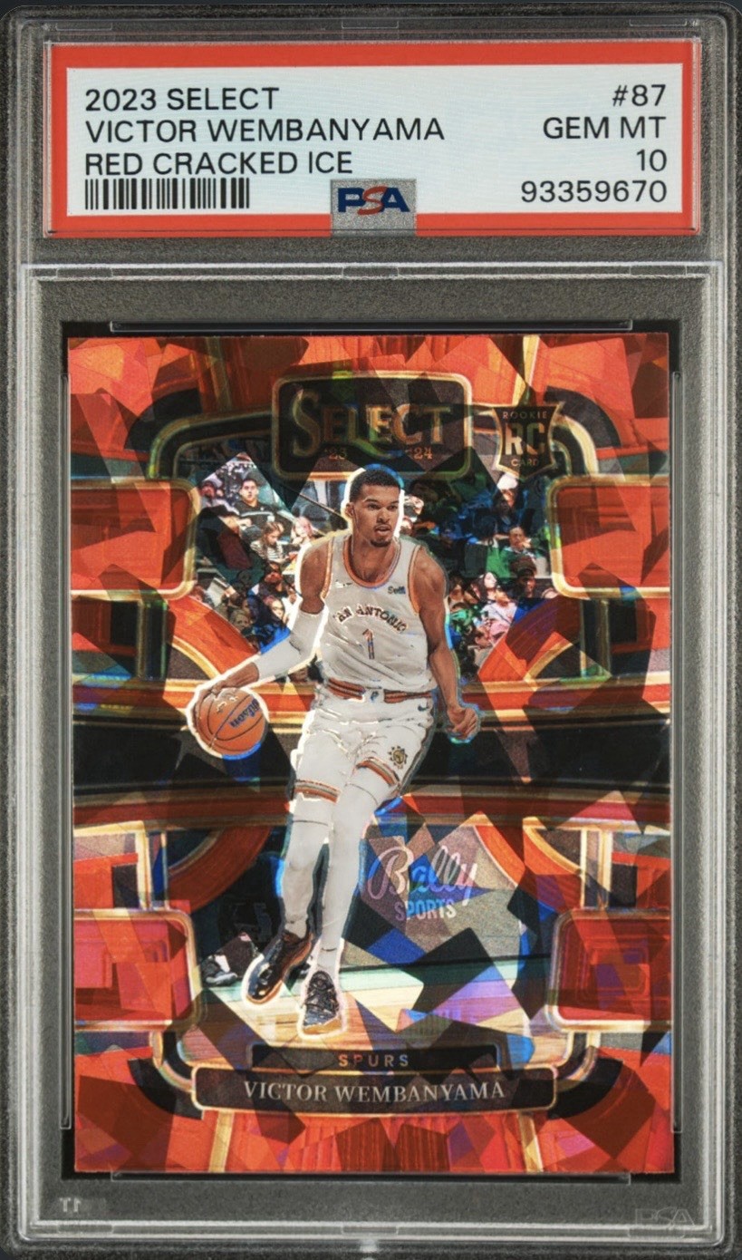 Panini 2023-24 Select Concourse Victor Wembanyama #87 Red Cracked Ice PSA 10
