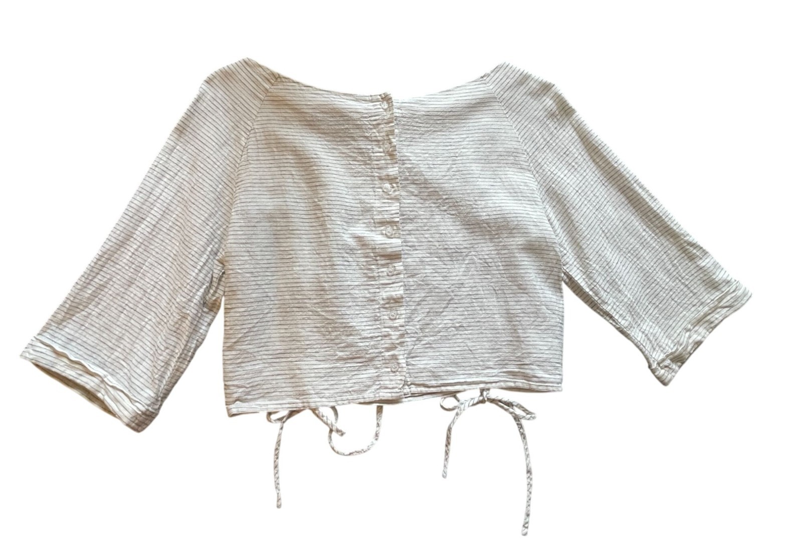 Zara Basic Medium 3/4 sleeve ruched drawstring st… - image 6