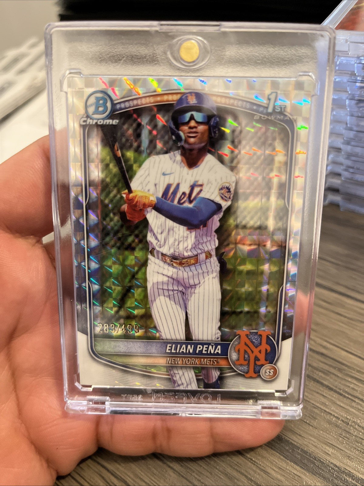 2025 Bowman Chrome Elian Pena 1st Geometric Refractor /499 #BCP-155