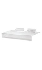 SSWBasics Clear Acrylic Slat Wall Shelf - 10”L x 4”W, Pack of 5, Slat Wall