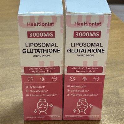 Set Of 2 Healtionist Liposomal Glutathione 3000mg Drops 2 Oz Vitamin C Aloe