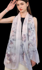 100  Silk large Scarf Women neckerchief Shawl Wrap floral pink red blue MY194-9