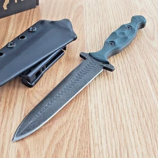 Stroup Knives Heritage Fixed Dagger 5" Double Edge 1095HC Steel Blade G10 Handle