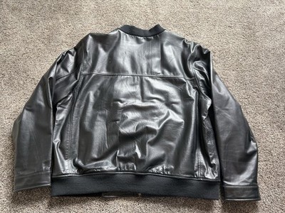 Vintage Eddie Bauer Genuine Leather Jacket Black Mens XL Bomber