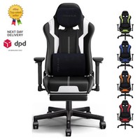 NOKAXUS Executive Office Chair Gaming Chair Recliner Footrest Lumbar Supports UK