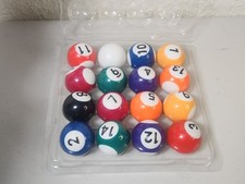 Vtg. 1" Billiard Pool Balls Marble-Swirl Billiards Ball Complete 16 Ball Set