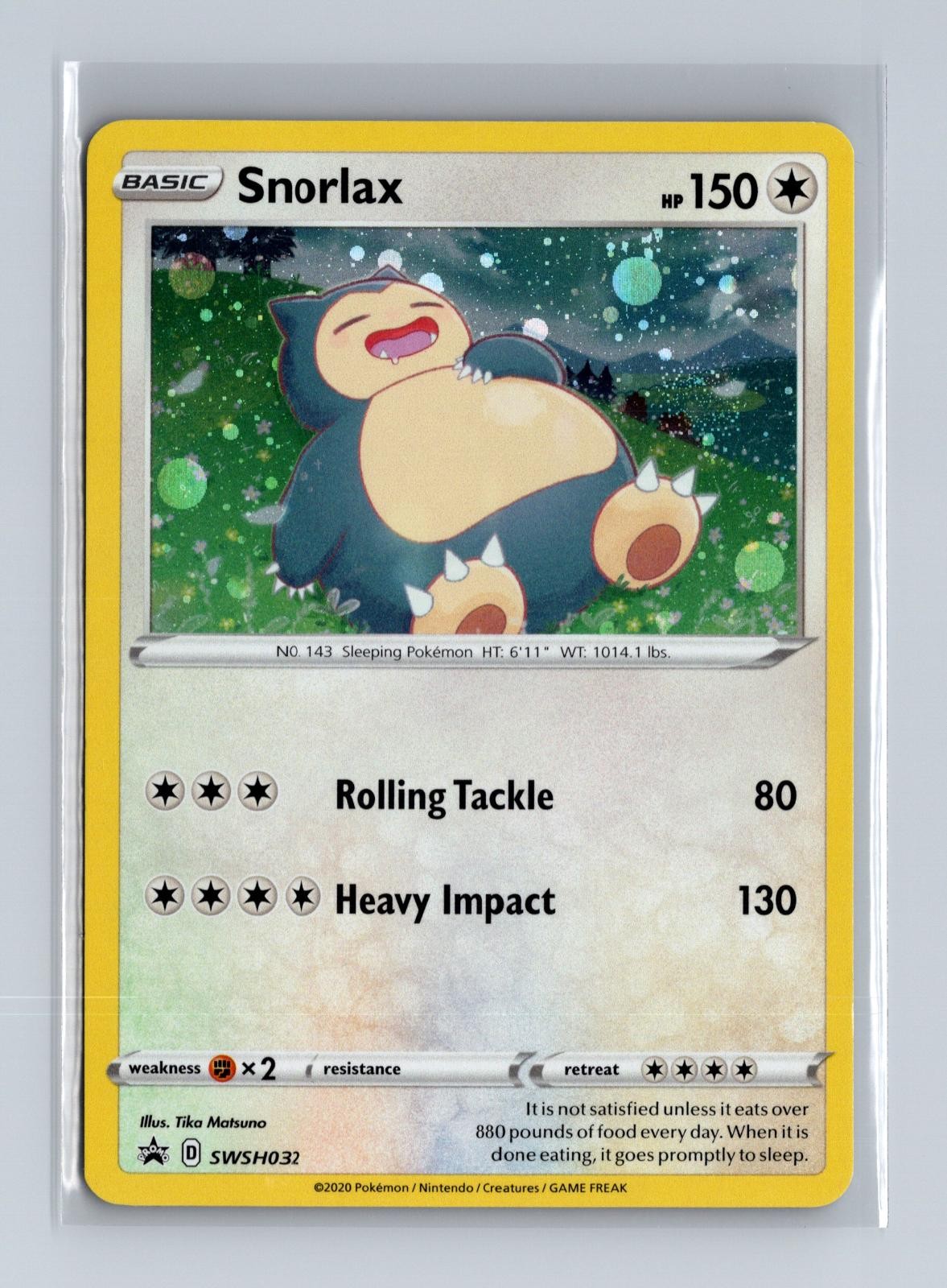 Snorlax SWSH032 Cosmos Holo Black Star Promo Sword & Shield Promo Pokemon LP