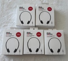 Retro On-Ear Headphones: Wired, 3.5mm Jack, Foam Cushion Set of 5 - NEW