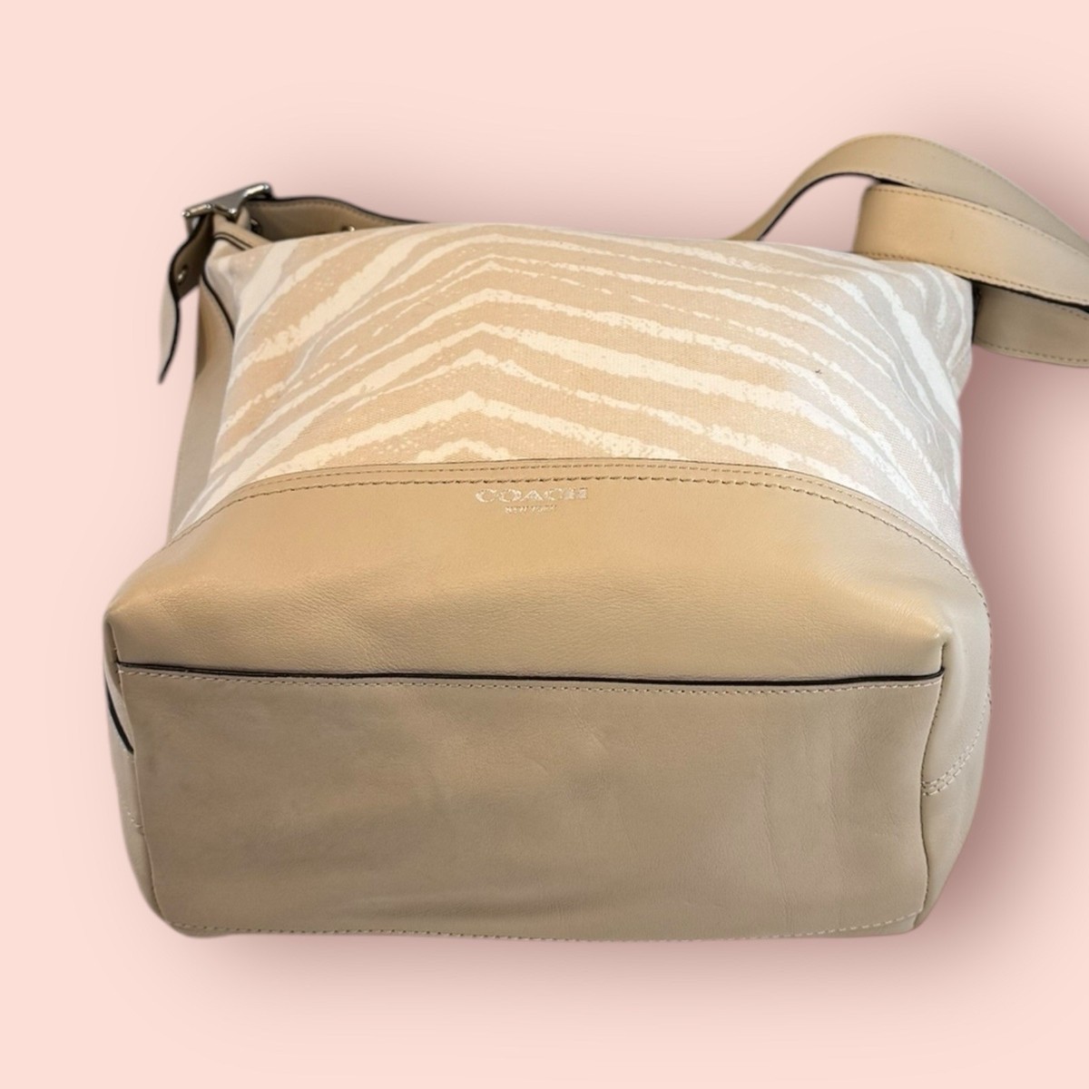 COACH Legacy Vintage Y2K Zebra Print Zip Duffle Bag Crossbody