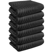 6 Padded Moving Packing Blankets Heavy Duty - 80" x 72" Moving Blankets -