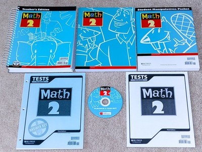 BJU Bob Jones 2nd grade MATH 2 Student Worktext Teacher Edition COMPLETE SET
