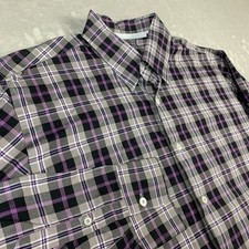 Canali Shirt Mens XL Plaid Long Sleeve Button Down Pocket Cotton Casual Italy