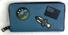 COACH X NASA SPACE RIVER BLUE PATCHES ACCORDION WALLET 30422 New w/tags