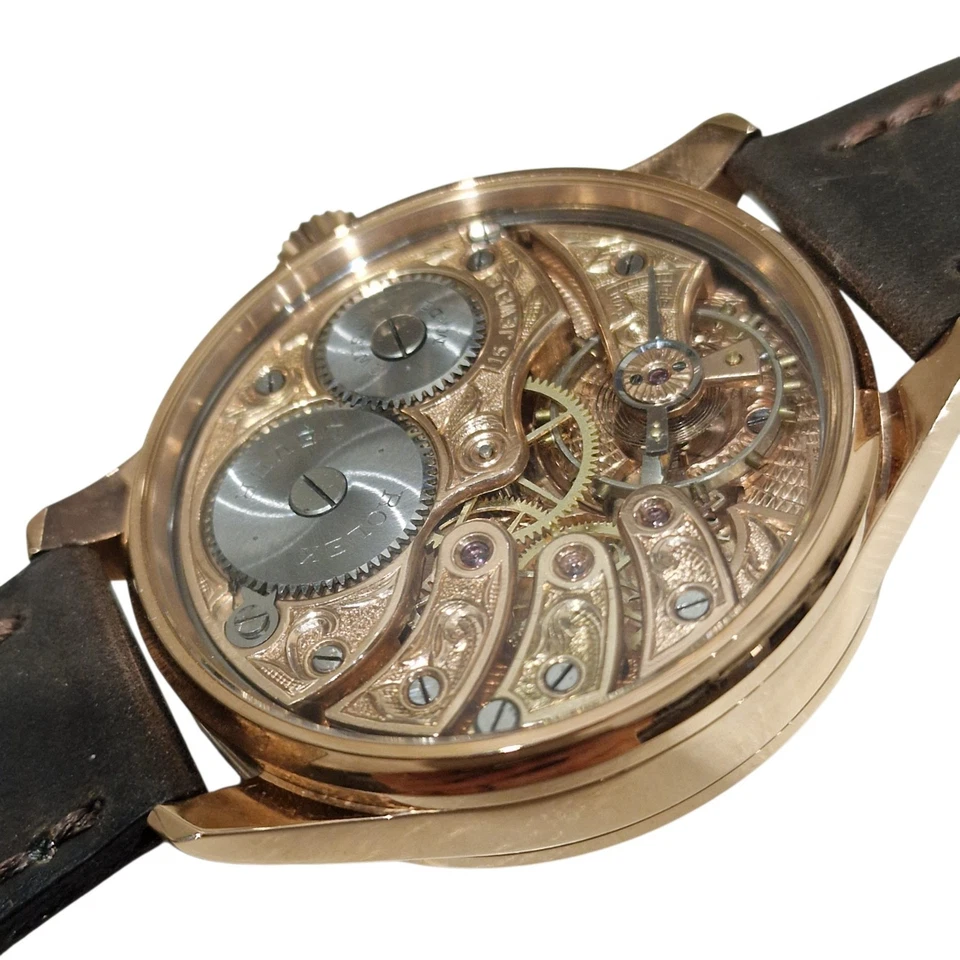 Reloj suizo vintage hecho de reloj de bolsillo chapado en oro exclusivo Foto 4 de 4