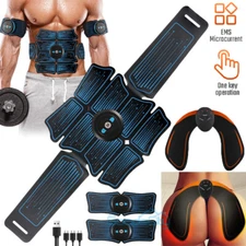 Muscle Stimulator EMS Ab Trainer Tens Unit Portable Stimulater Abs Massager Belt