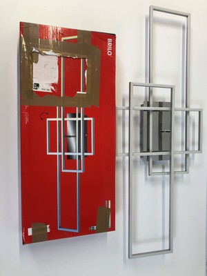 LED Deckenleuchte dimmbar mit Fernbedienung, Chrom-Alu, 104x42x10 cm