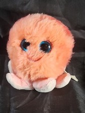 2022 TY Puffies SHELDON the Coral Octopus Stuffed Puff Ball Plush No Tags Upsta7