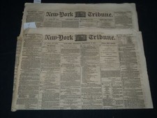 1858 DECEMBER 24 & 30 NEW YORK TRIBUNE NEWSPAPER LOT OF 2 - NP 4171