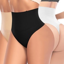 Women Tummy Control Body Shaper Compression Waist Trainer Thong Panty Shapewear
