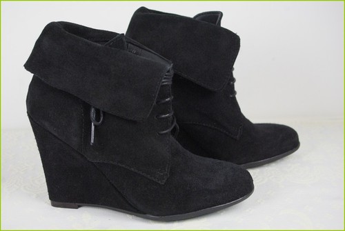 Botas Botines Tacón De Cuña Negro T 38 MUY ESTADO | eBay