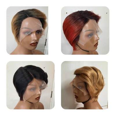 Ombre Echthaar Pixie Cut kurze Perücke. lieferbar in 1b , #1b/27 und #1b/burg
